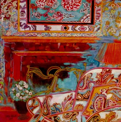 Cheminée, 2016 (huile, acrylique tout) - linda arthurs