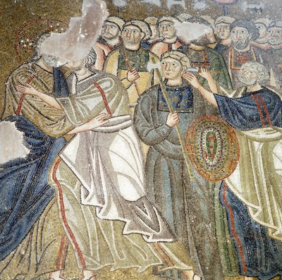 Le baiser de Judas, mosaïque dans le katholikon (église principale) du monastère de Nea Moni (Liste du patrimoine mondial de l