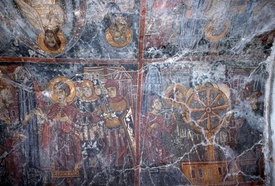 Fresque à thème religieux, par Ioannis Pagomenos, fresque dans l