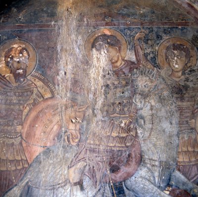 Saints à cheval, fresque dans l
