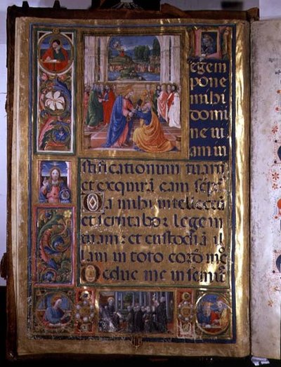 Ms 542 f.3v Page représentant le Christ donnant les clés à Saint Pierre, d