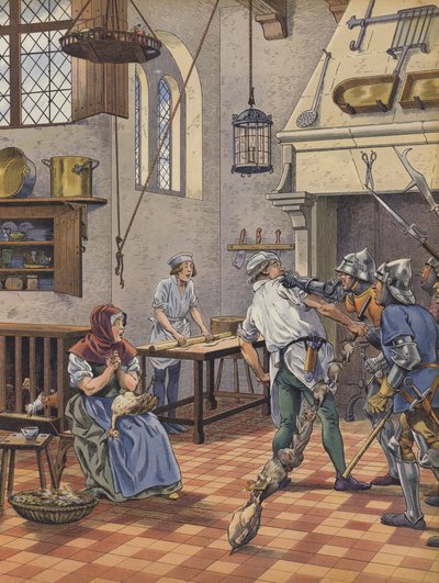 Un cuisinier saisi dans sa cuisine par des hommes d