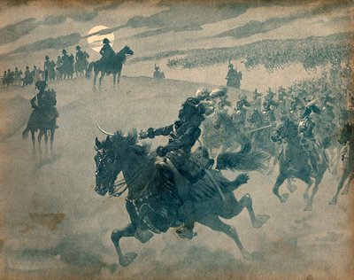 Allégorie de Joachim Murat passant avec sa cavalerie devant Napoléon Ier - pseudonym for Onfray de Breville Jacques Job