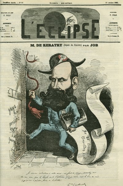 Caricature par Emile Keratry (1832-1904), politicien français. Couverture dans "L