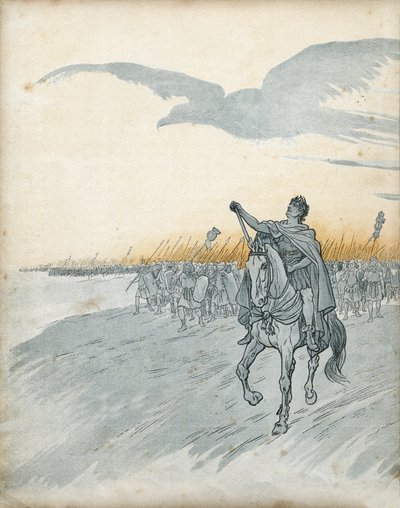Guerre des Gaules : Caius Julius Caesar (puis Jules César) (100-44 av. J.-C.) et son armée envahissent la Gaule. L