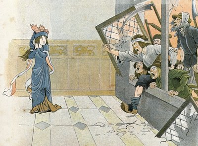 Guerre de Cent Ans - La Grande Jacquerie (1358) dans La France, son histoire racontée par G. Montorgueil, illustrée par Job 1896 (gravure) - pseudonym for Onfray de Breville Jacques Job