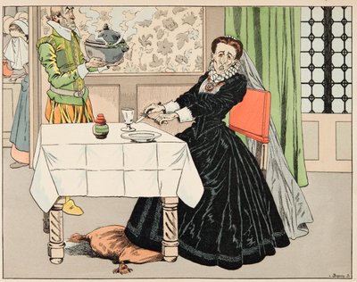 Illustration tirée du livre "Le bon roy Henri", illustrée par Jacques Marie Gaston Onfray de Bréville dit JOB (1858-1931) : Une mère a mangé son enfant pendant le siège de Paris - Collection privée - pseudonym for Onfray de Breville Jacques Job