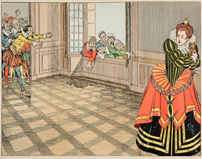 Illustration tirée du livre "Le bon roy Henri", illustrée par JOB : La Duchesse de Montpensier (Catherine de Lorraine) - pseudonym for Onfray de Breville Jacques Job