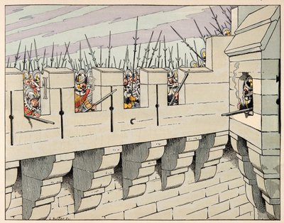 Illustration tirée du livre "Le bon roy Henri", illustrée par Jacques Marie Gaston Onfray de Bréville dit JOB (1858-1931) : Les Parisiens se préparent à défendre la ville - Collection privée - pseudonym for Onfray de Breville Jacques Job