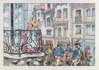 Illustration du livre « Les épées de France » : Le général Louis Lazare Hoche (1768-1797) défile à la tête de ses troupes - pseudonym for Onfray de Breville Jacques Job