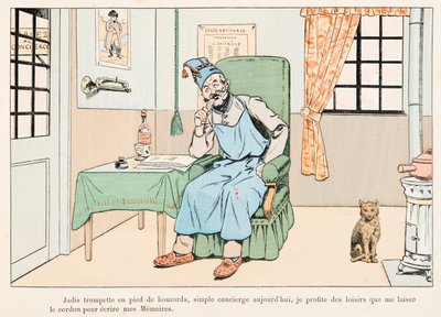 Jacques Marie Gaston Onfroy de Bréville dit JOB (1858-1931) - Demi-équilibre écrivant des mémoires, Collection privée - pseudonym for Onfray de Breville Jacques Job