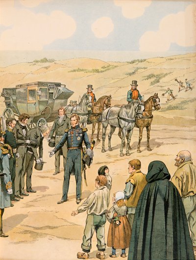Histoire de la Belgique : Léopold Ier, prince de Saxe-Cobourg-Gotha, accueilli à La Panne par les autorités belges le 17 juillet - pseudonym for Onfray de Breville Jacques Job
