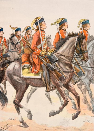 Tenue des troupes françaises à toutes les époques : Dragons de Beauffremont 1759, Collection privée - pseudonym for Onfray de Breville Jacques Job