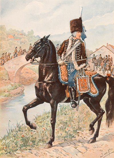 Jacques Marie Gaston Onfroy de Bréville dit JOB (1858-1931) - Tenue des troupes françaises à toutes les époques : Colonel des Hussards de Chamborant (1784), Collection privée - pseudonym for Onfray de Breville Jacques Job
