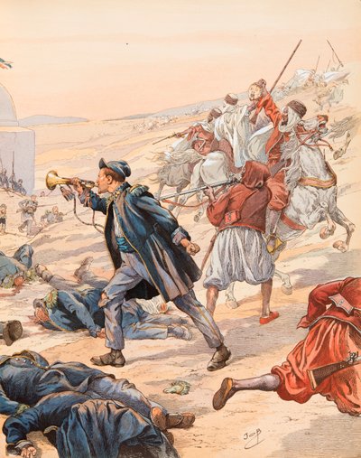 Jacques Marie Gaston Onfroy de Bréville dit JOB (1858-1931) - Le clairon de Sidi Brahim (Le clairon Guillaume Rolland (1821-1916) sonna la charge pour lever les troupes contre Abd el-Kader en 1842), Collection privée - pseudonym for Onfray de Breville Jacques Job