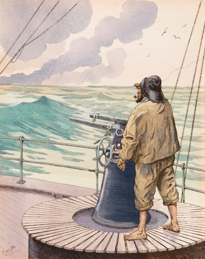 Le chalutier (marin baleinier), Collection privée - pseudonym for Onfray de Breville Jacques Job