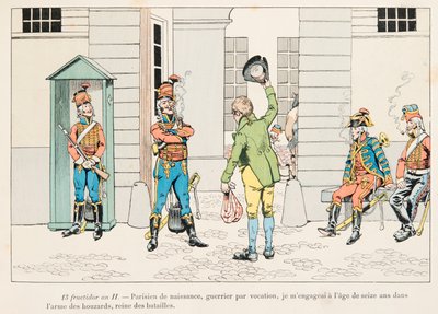 Jeune homme engagé dans les hussards pendant la Révolution française - pseudonym for Onfray de Breville Jacques Job