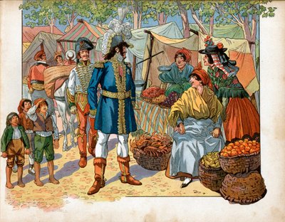 Joachim Murat sur les marches en Espagne. Gravure de Jacques Marie Gaston Onfray de Breville dit Job - pseudonym for Onfray de Breville Jacques Job