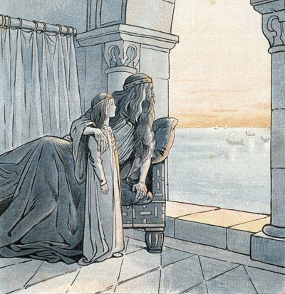 Le roi Charlemagne (Charles Ier dit Charles le Grand, 742-814) observe l