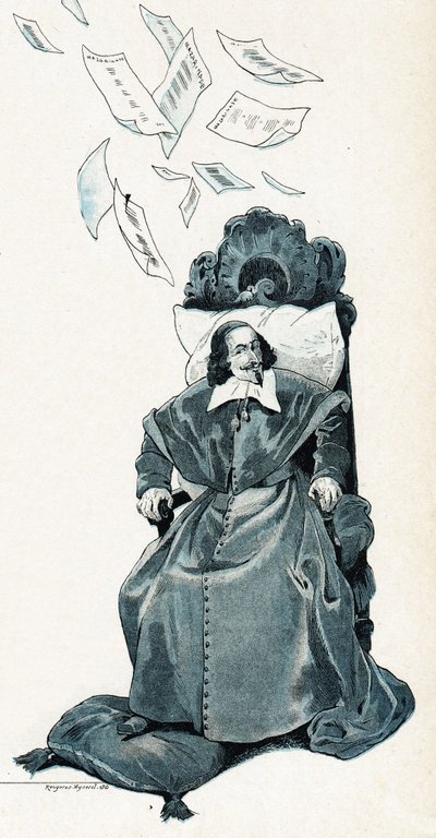 Portrait du Cardinal Jules Mazarin (Giulio Raimondo Mazzarino ou Mazarino) - pseudonym for Onfray de Breville Jacques Job
