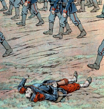 Les Prussiens envahissant la France : soldat français mort - pseudonym for Onfray de Breville Jacques Job