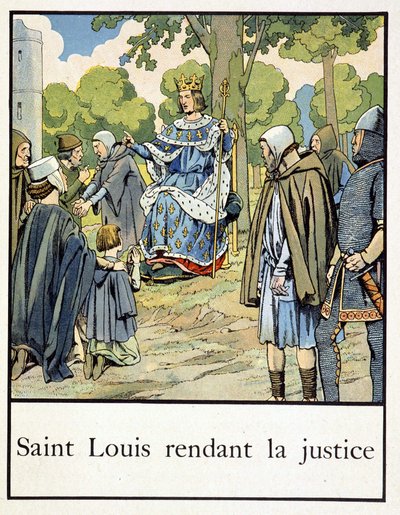 Saint Louis rendant la justice - dans « Petite histoire de France » par Jacques Bainville, éd. Mane - pseudonym for Onfray de Breville Jacques Job