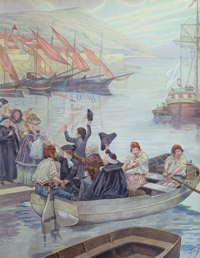 Le jeune Napoléon quitte la Corse pour étudier sur le continent - pseudonym for Onfray de Breville Jacques Job