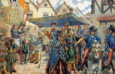 Entrée triomphale de Louis XI de France, dit le Prudent (1423-1483) à Paris le 30 août - pseudonym for Onfray de Breville Jacques Job
