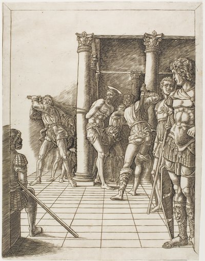 La Flagellation du Christ, avec le Pavement - school of Andrea Mantegna