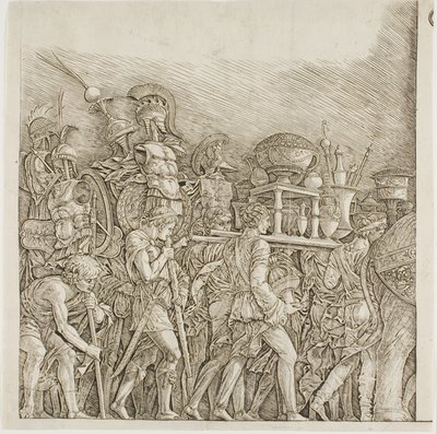 Triomphe de César : Soldats portant des trophées - school of Andrea Mantegna