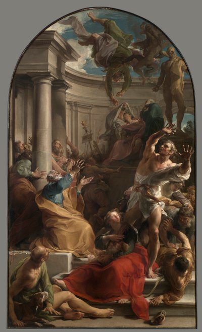 La chute de Simon le Magicien - studio of Pompeo Batoni