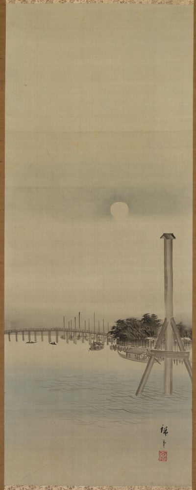 Scène nocturne sur la rivière Sumida - studio of Utagawa Hiroshige