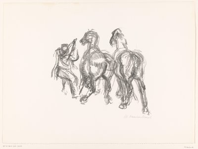 Homme et chevaux - unknown (signed by artist)
