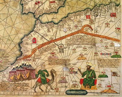 Détail De La Copie Dune Carte Catalane Deurope Et Dafrique Du Nord Présentée à Charles V En France En 1381