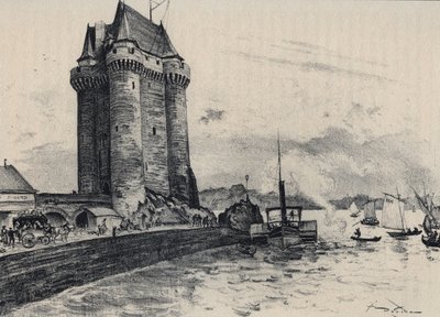 La tour Solidor fortifi&eacute;e &agrave; Saint-Malo, quartier de Saint-Servan - Vieille  France - Bretagne - texte, dessins et lithographies, par Albert Robida  (1848-1926).