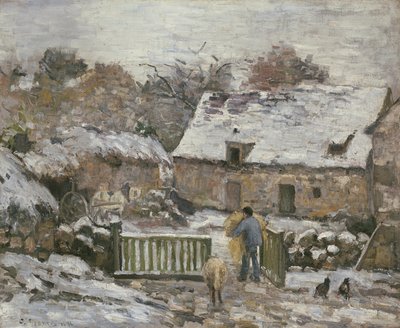 Une ferme à Montfoucault: Effet de la neige, 1876 - Camille Jacob Pissarro