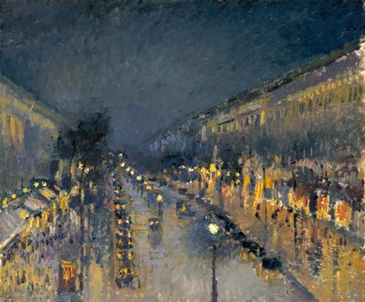 Le Boulevard Montmartre de nuit, 1897 - Camille Jacob Pissarro