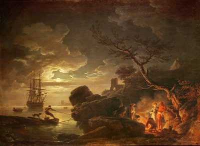 Paysage par la lumière de la lune - Claude Joseph Vernet