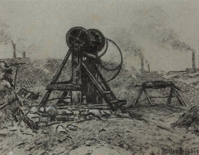 Winding Gear (fusain sur papier) | Edwin Butler Bayliss