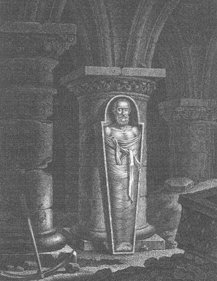 Momie d'Henri IV (1553-1610), roi de France, exhumée par les  révolutionnaires, à la basilique Saint-Denis, 14-25 octobre 1793