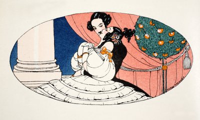 A stolen kiss  (pochoir print) - Gerda Marie Frederike Wegener