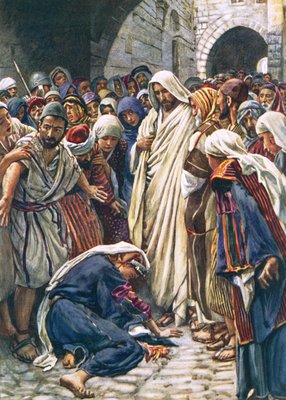 La femme qui a touché l&39;ourlet de son vêtement - Harold Copping