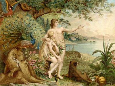 Adam et Eve au paradis | Heinrich Jenny | Estampe d'art