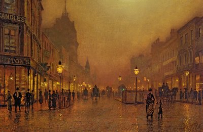 Une rue de nuit - John Atkinson Grimshaw