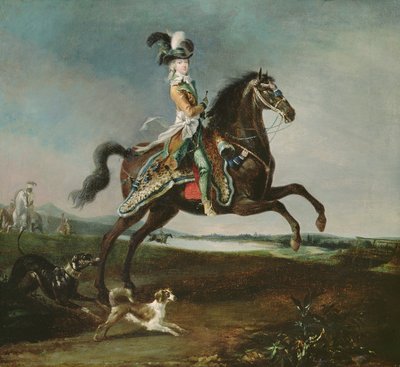 Portrait equestre de Marie Antoinette 1755 93 en tenue de chasse 1783