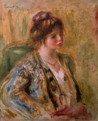 Portrait de jeune fille fragment by Pierre-Auguste Renoir on