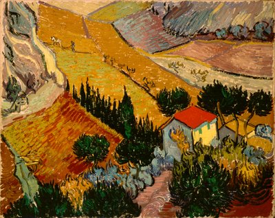 Paysage avec maison et laboureur de Vincent van Gogh