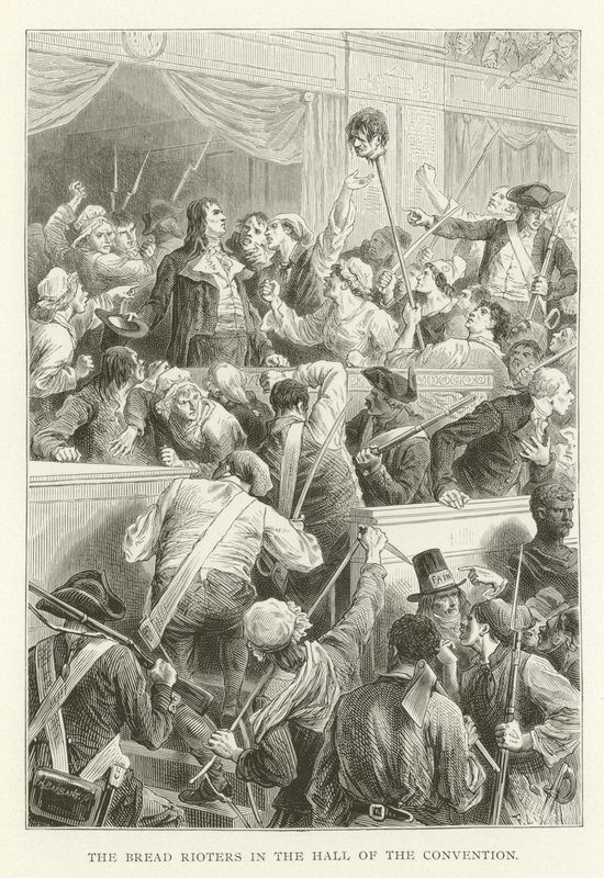 Les émeutiers du pain dans la salle de la Convention (gravure) - (after) American School