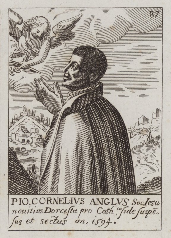 John Cornelius, prêtre catholique jésuite anglais et martyr (gravure) - (after) English School