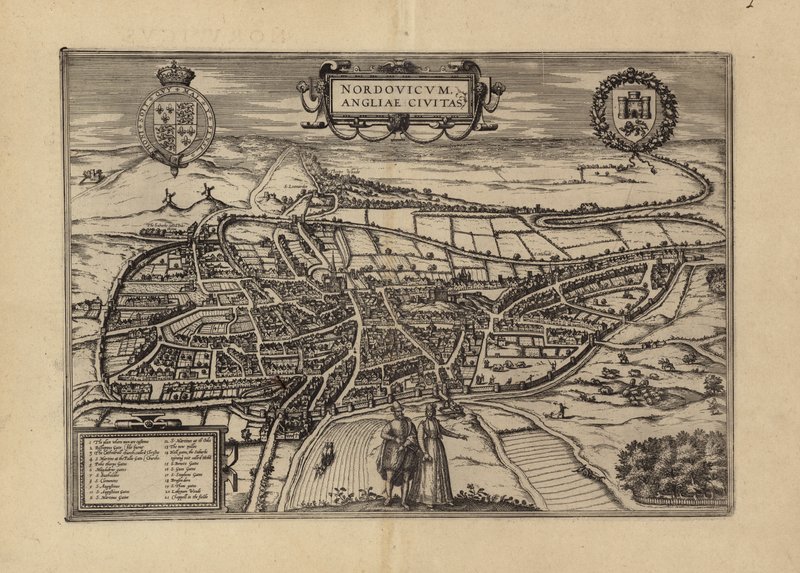 Carte de Norwich, Norfolk - (after) English School